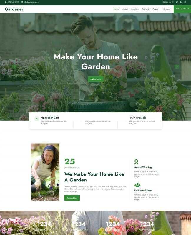 花园园艺花艺机构网站html模板 - 小辰精品|源码站™