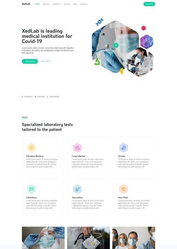 新冠疫苗研发机构网站html模板 - 小辰精品|源码站™