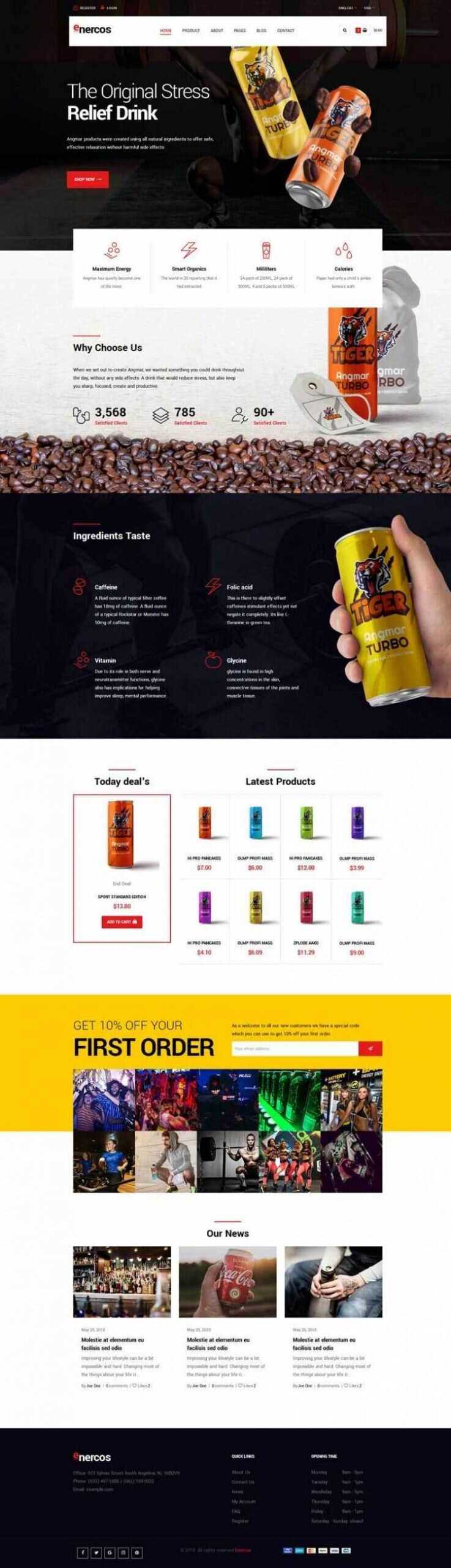 大气响应式运动饮料品牌商城html模板 - 小辰精品|源码站™