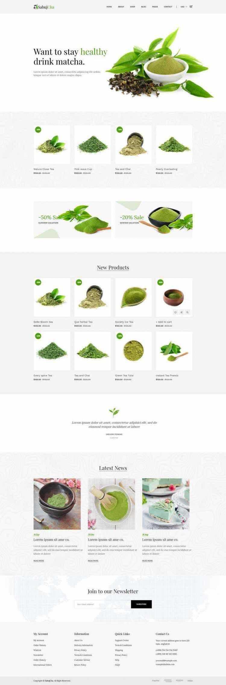 绿色bootstrap响应式茶叶抹茶在线电子商城 - 小辰精品|源码站™