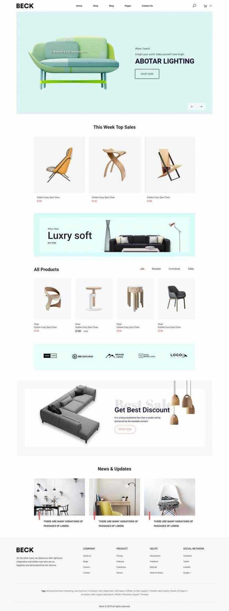 Bootstrap响应式小清新电商家具家居装饰商城 - 小辰精品|源码站™