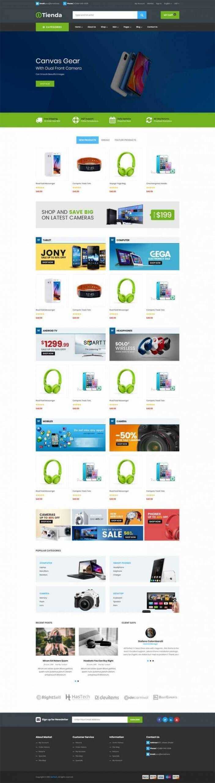 Bootstrap4手机数码商城响应式前端 - 小辰精品|源码站™