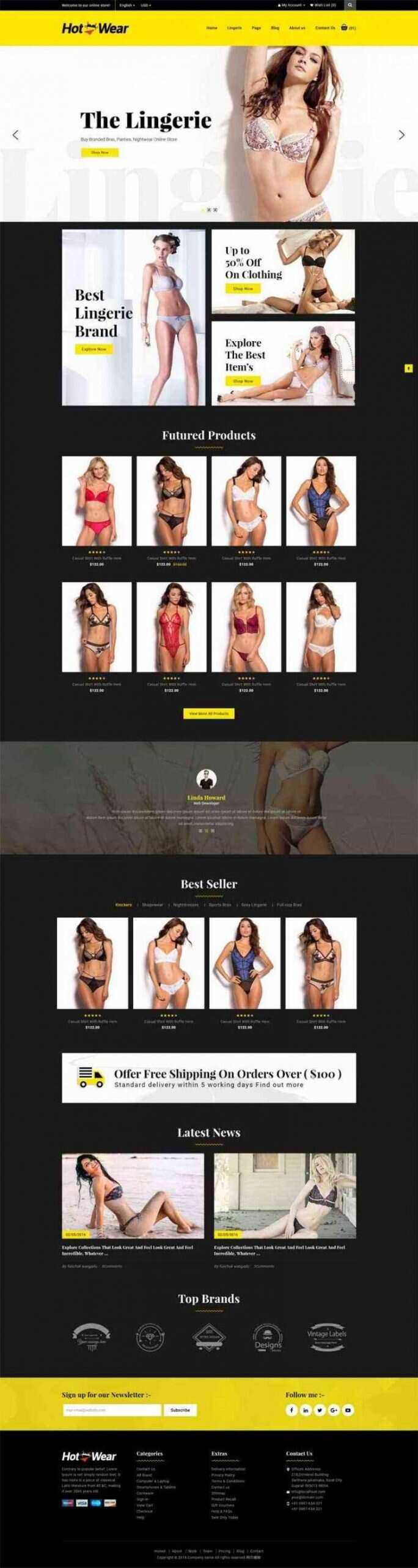 bootstrap响应式时尚女性内衣内裤购物商城网站 - 小辰精品|源码站™