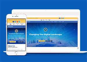 蓝色全球网络安全中心网站模板 - 小辰精品|源码站™