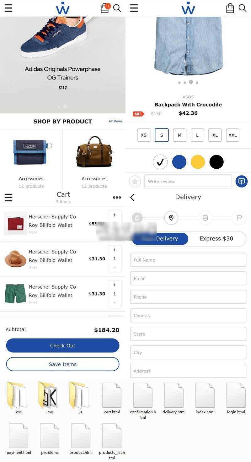 英文简洁的服装箱包购物商城网站手机wap模板 - 小辰精品|源码站™