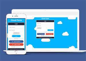 宽屏白云背景登录页网站模板下载 - 小辰精品|源码站™