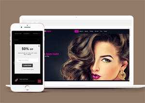 宽屏女性美容美发养生网站模板 - 项目资源网