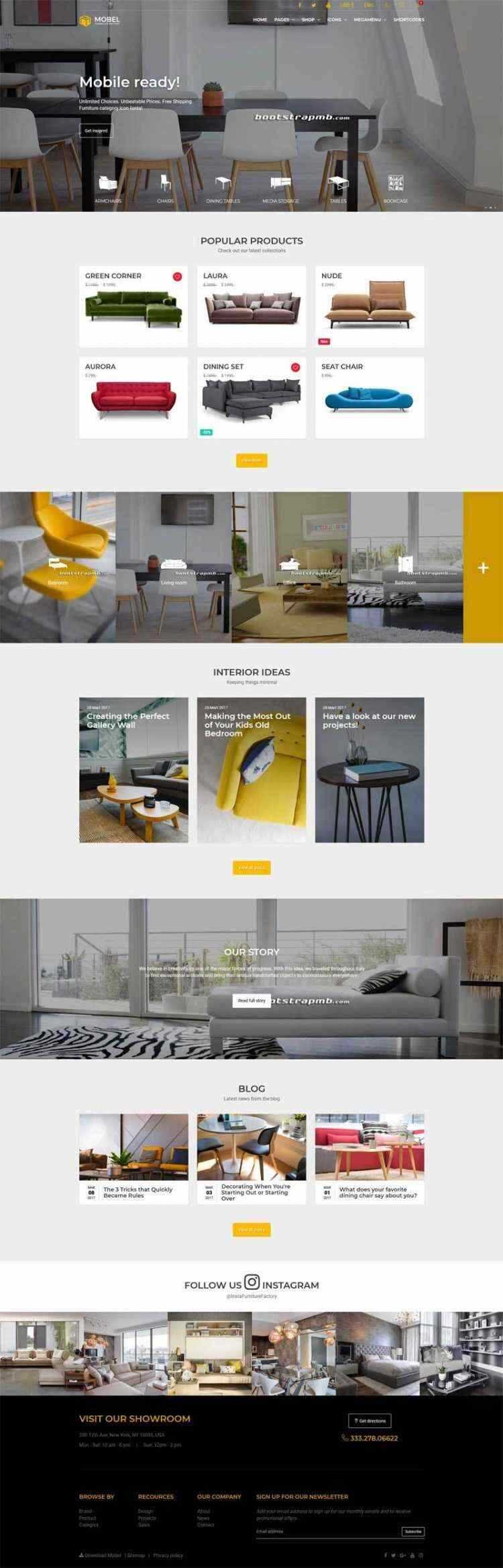 Bootstrap响应式在线家具商城电商网站 - 小辰精品|源码站™