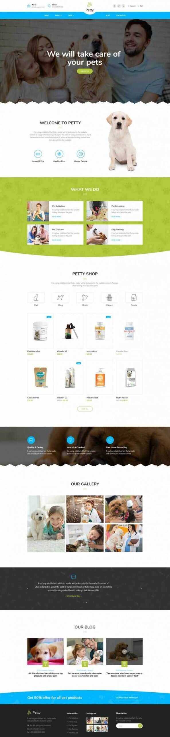 Bootstrap扁平响应式宠物商店宠物医院网站 - 小辰精品|源码站™