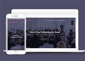 简洁商务会议活动网站模板源码 - 小辰精品|源码站™