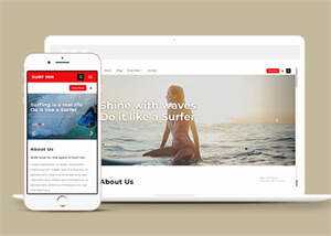 简洁海上冲浪HTML网页模板下载 - 小辰精品|源码站™