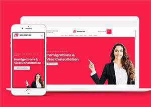 宽屏移民中介公司响应式网站模板下载 - 小辰精品|源码站™