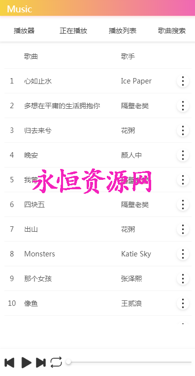 美化版音乐网站源码 - 小辰精品|源码站™