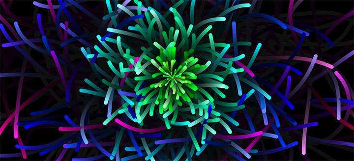 html5 canvas彩色海葵生长背景动画特效 - 越北资源网