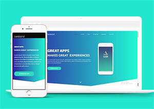 蓝色手机app单页HTML5模板下载 - 小辰精品|源码站™