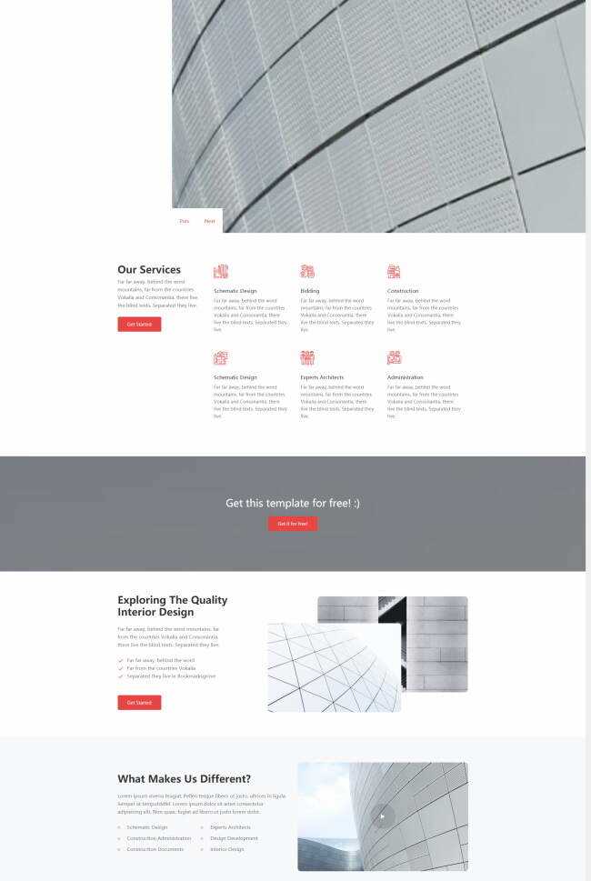 现代建筑公司宣传网站html模板 - 小辰精品|源码站™