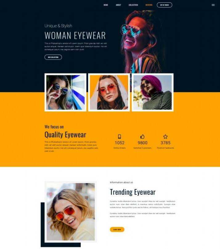 时尚女士墨镜品牌宣传网站html模板 - 越北资源网