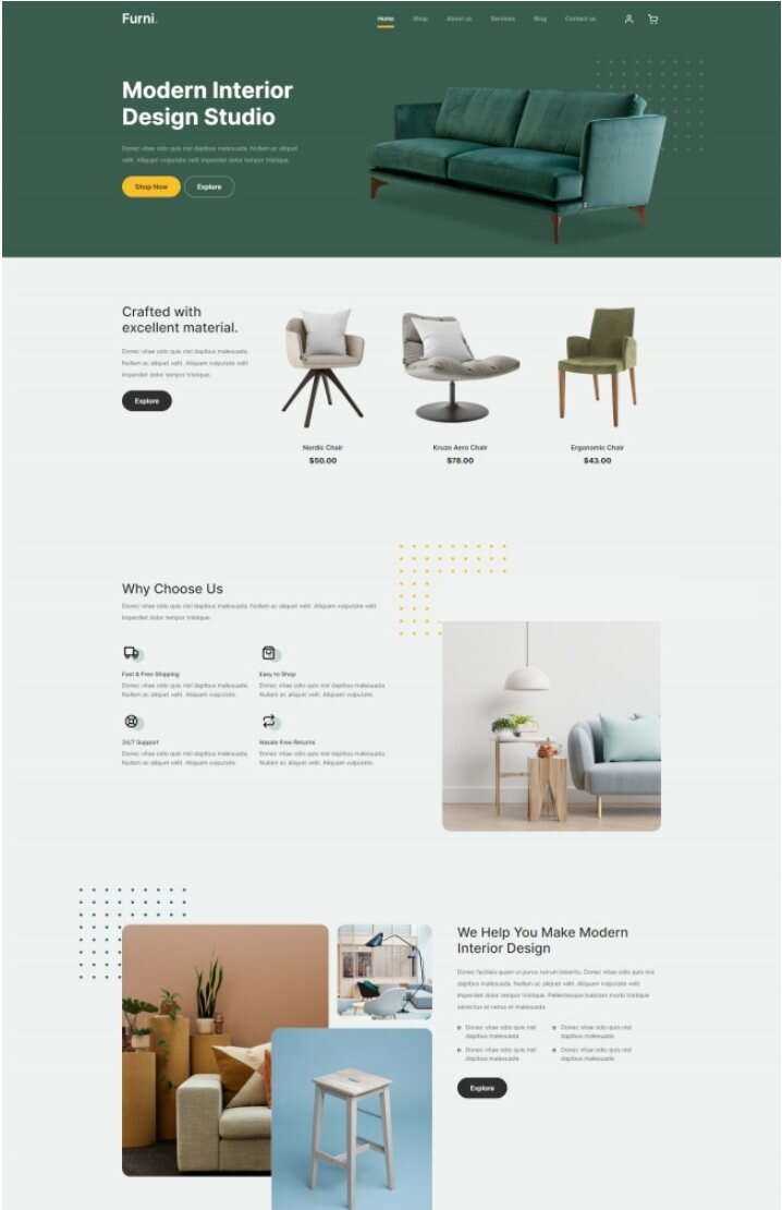 现代室内设计工作室网站html模板 - 小辰精品|源码站™