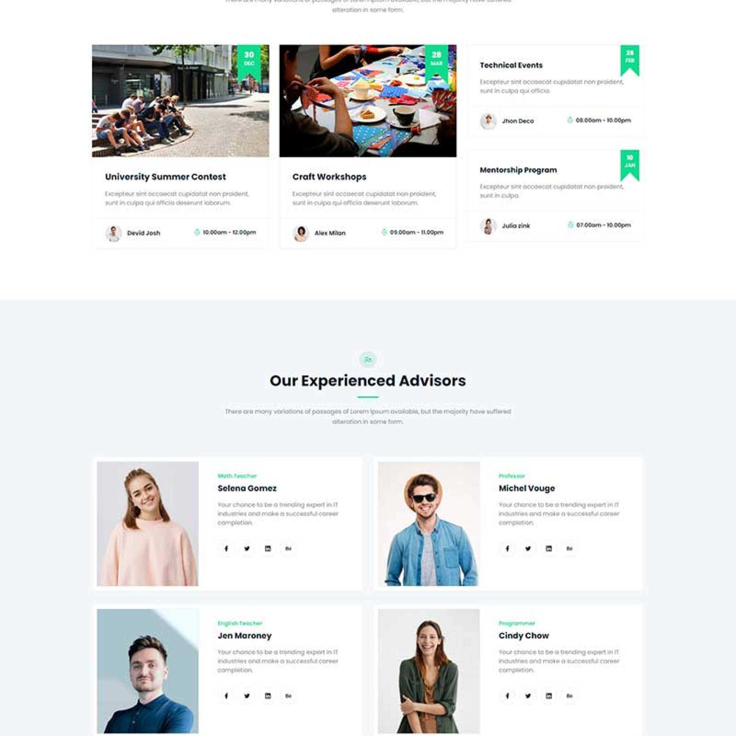 绿色响应式在线课程教育HTML5网站模板 - 小辰精品|源码站™