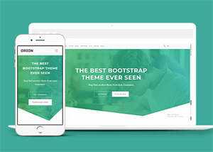 简洁渐变绿色响应式商业网页模板 - 小辰精品|源码站™