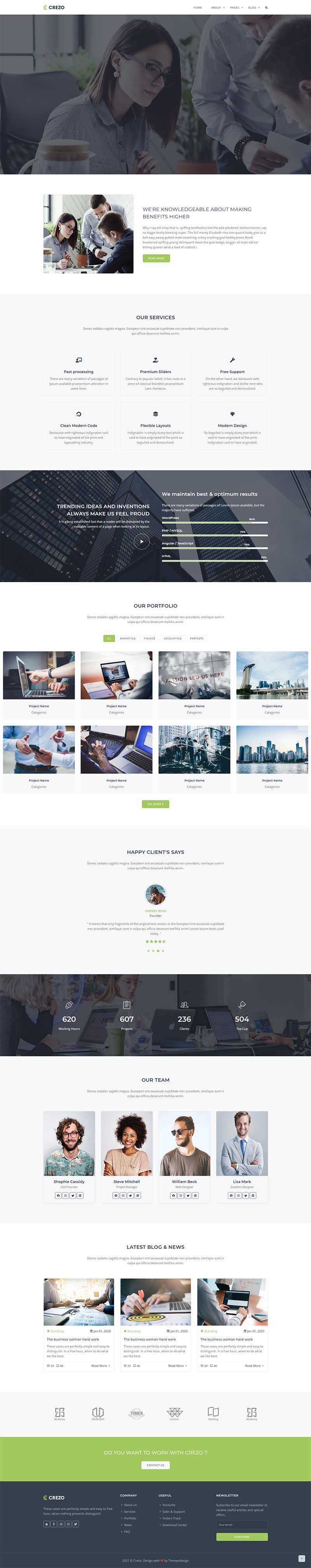 Bootstrap多用途的商业公司展示HTML5模板 - 小辰精品|源码站™
