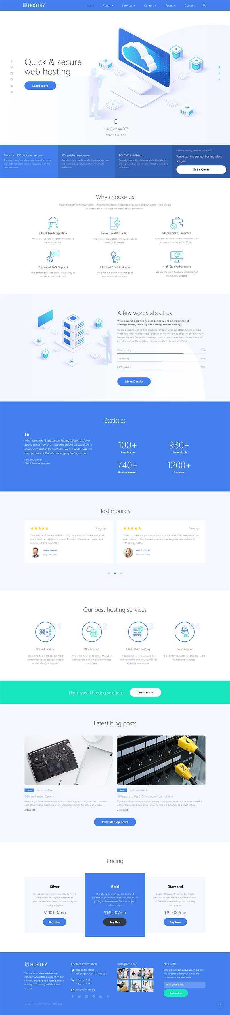 IDC虚拟主机托管官网html模板 - 小辰精品|源码站™