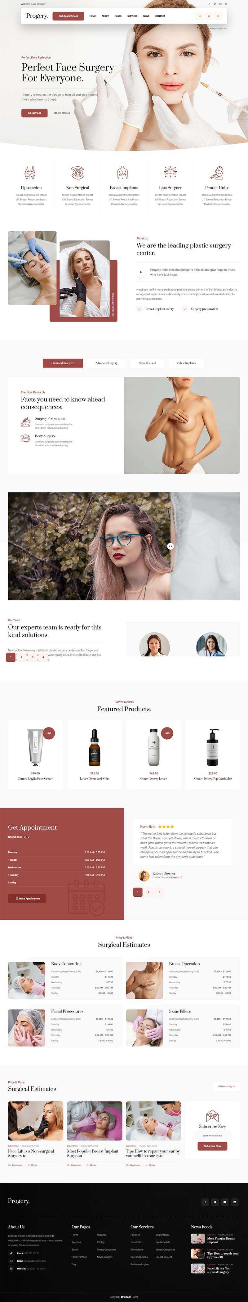 咖啡色整形美容外科医院主页html5模板 - 小辰精品|源码站™