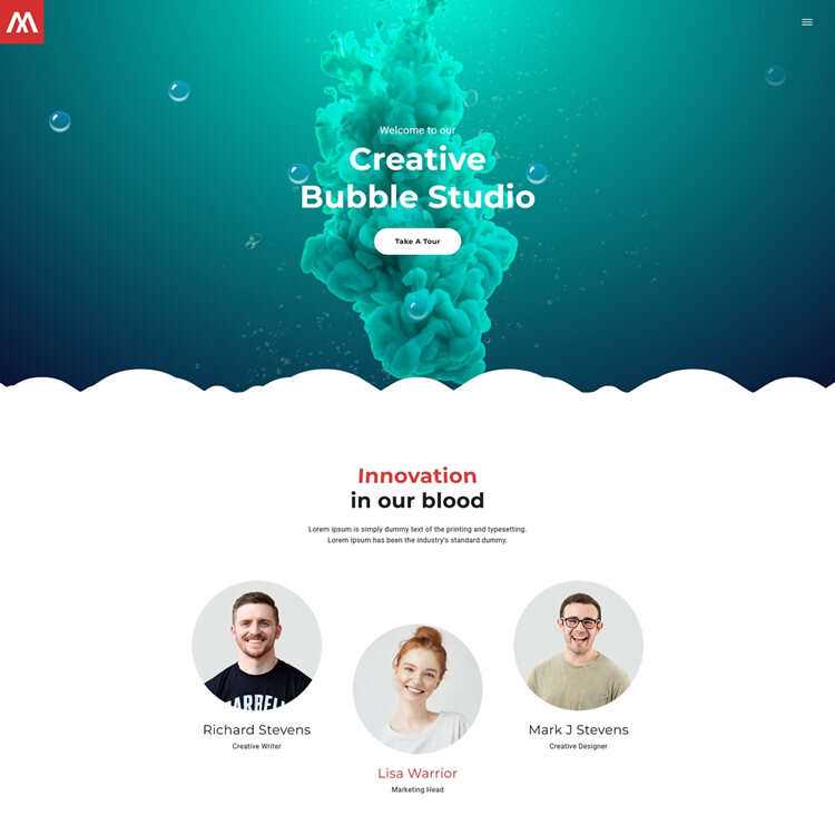 个性创意泡泡工作室html5模板 - 小辰精品|源码站™