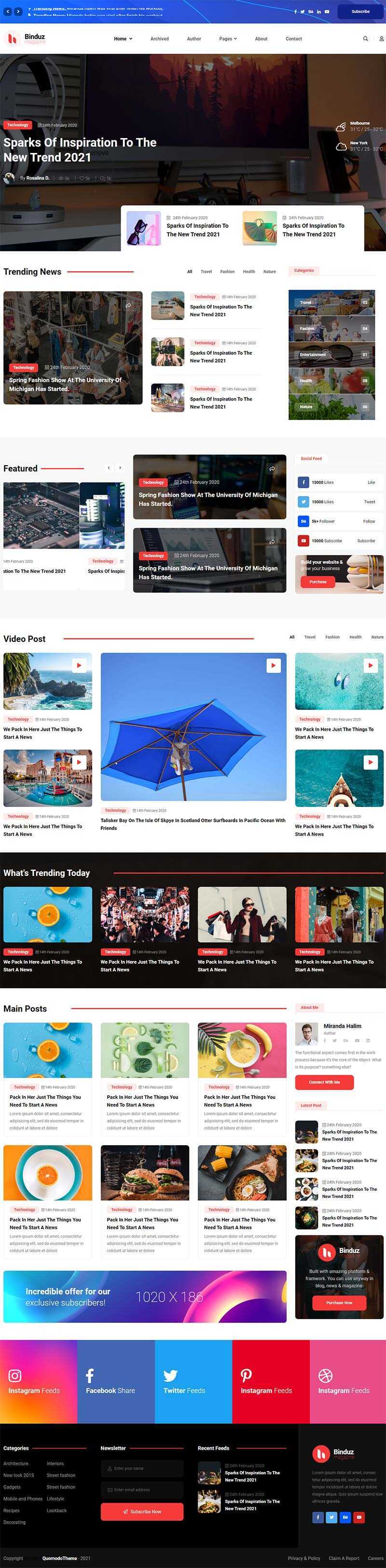 多用途响应式的行业资讯博客网页html模板 - 小辰精品|源码站™