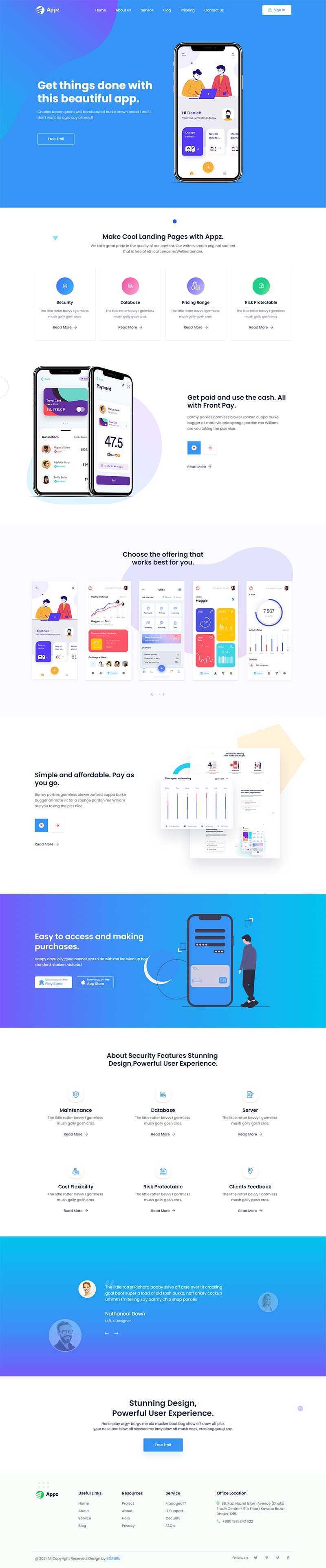 bootstrap手机app应用软件官网HTML5模板 - 小辰精品|源码站™