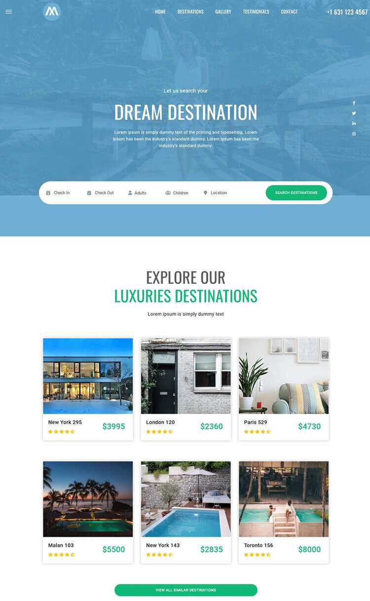 环球旅行酒店预定网站html5模板 - 小辰精品|源码站™