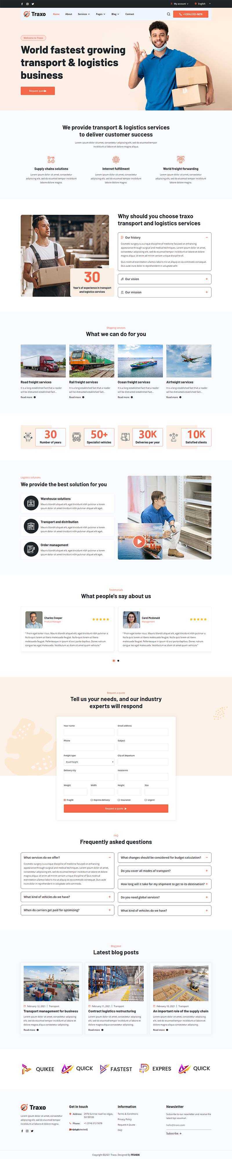 响应式多用途的物流快递公司HTML模板 - 小辰精品|源码站™