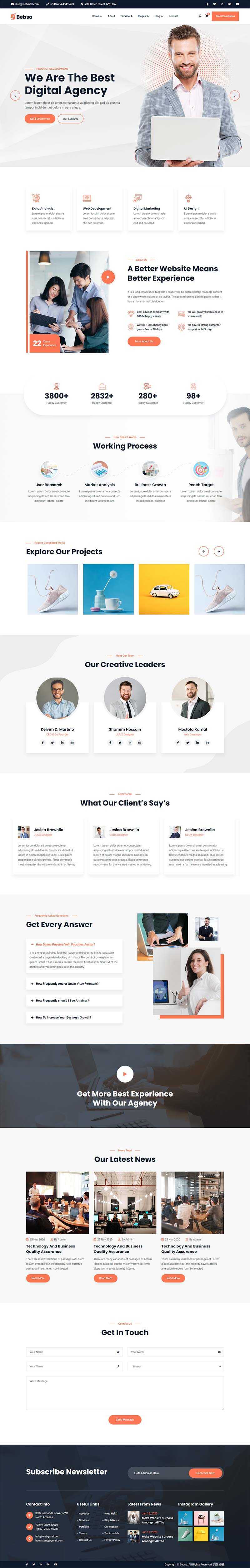 bootstrap4多用途的咨询公司业务展示html模板 - 小辰精品|源码站™