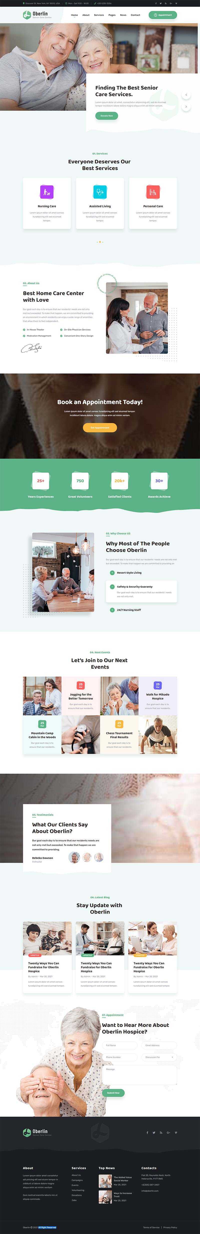 响应式养老院护理机构官网html5模板 - 小辰精品|源码站™