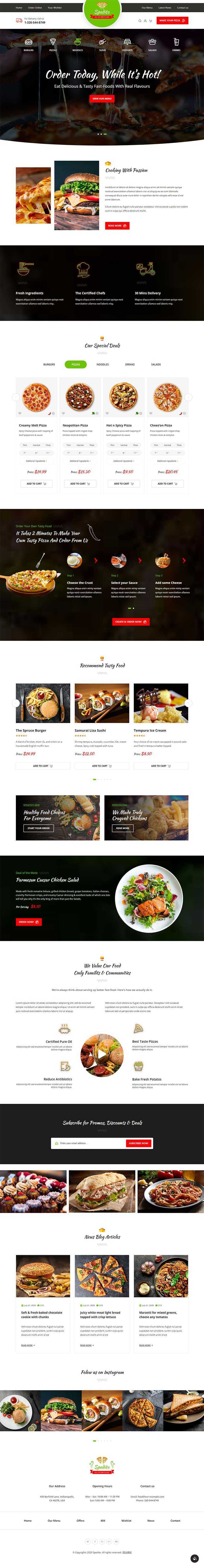 响应式快餐美食预订官网html模板 - 小辰精品|源码站™