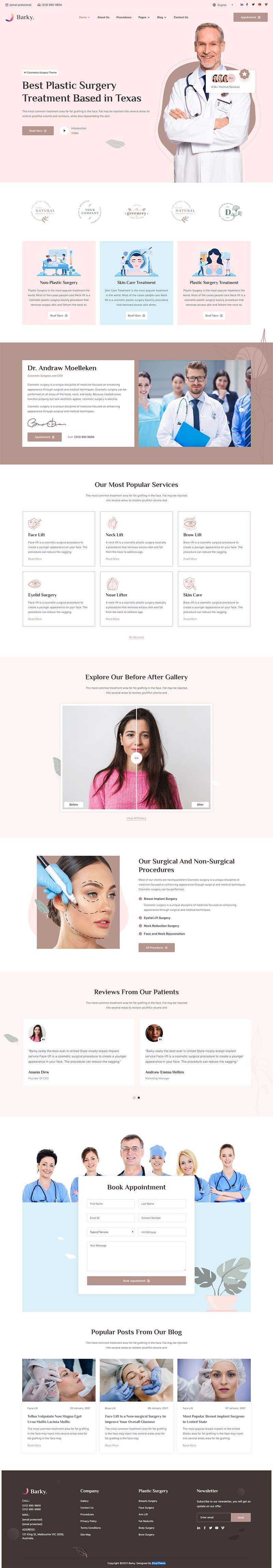 bootstrap粉红色美容整形医院官网HTML模板 - 小辰精品|源码站™