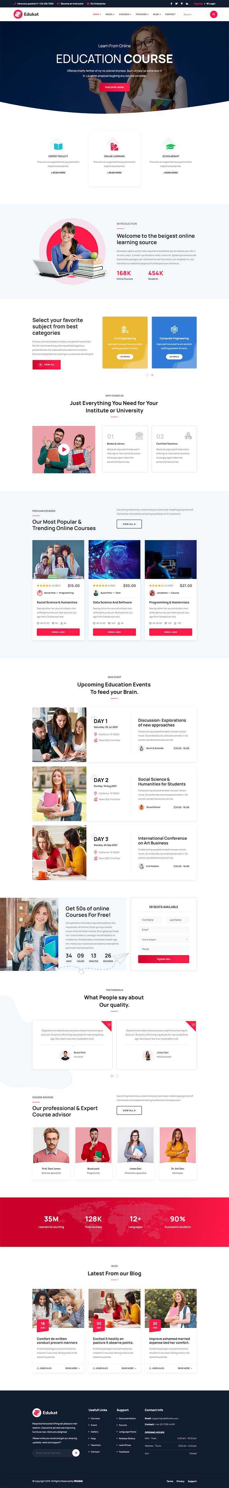 响应式教育课程培训学习类官网html模板 - 小辰精品|源码站™