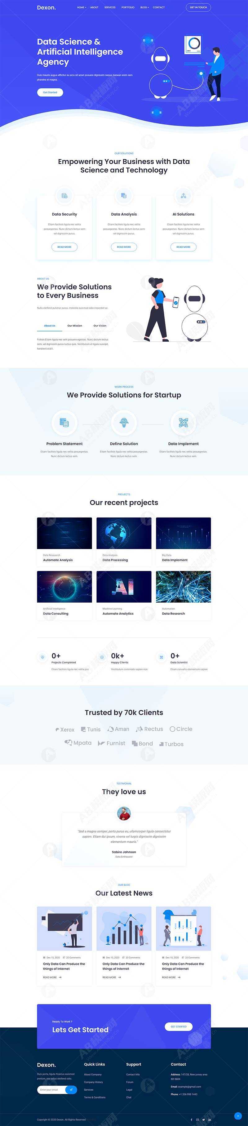 AI智能大数据分析公司网站html模板 - 小辰精品|源码站™