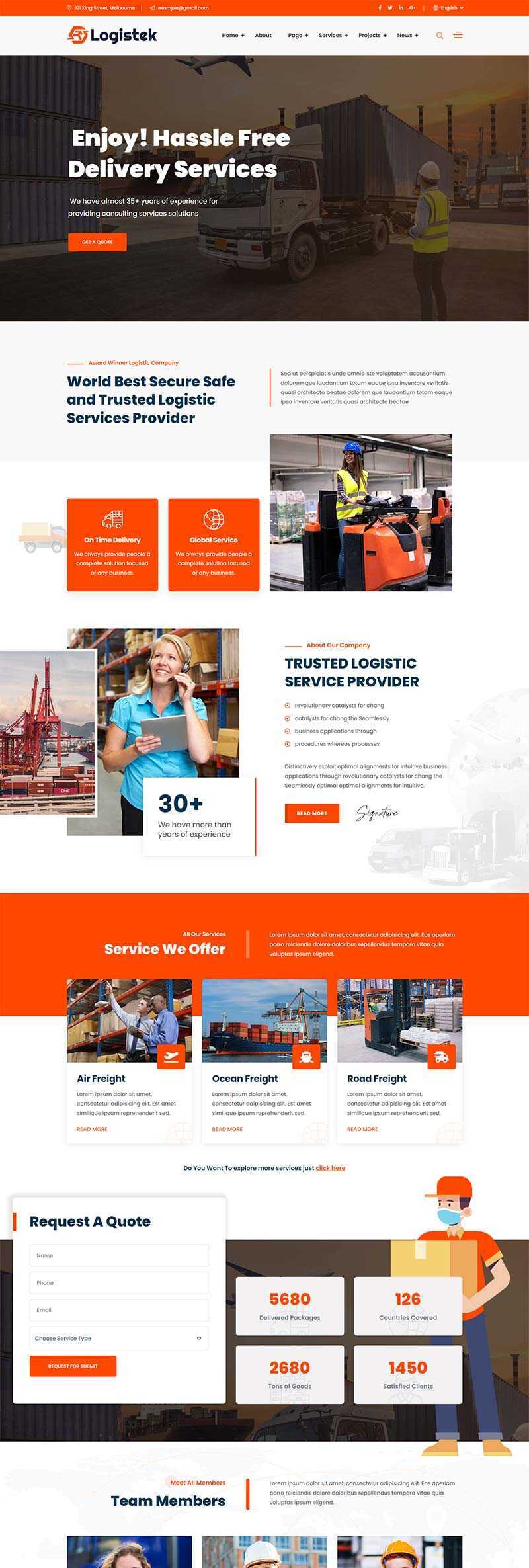 响应式物流运输快递企业网站html模板 - 小辰精品|源码站™