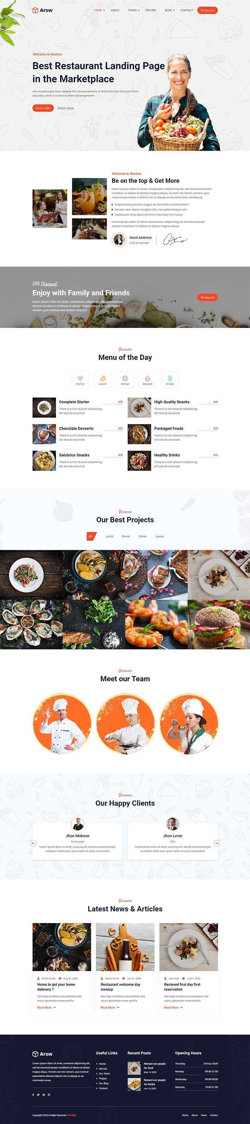 响应式甜品美食餐厅，快餐店网站HTML模板 - 小辰精品|源码站™