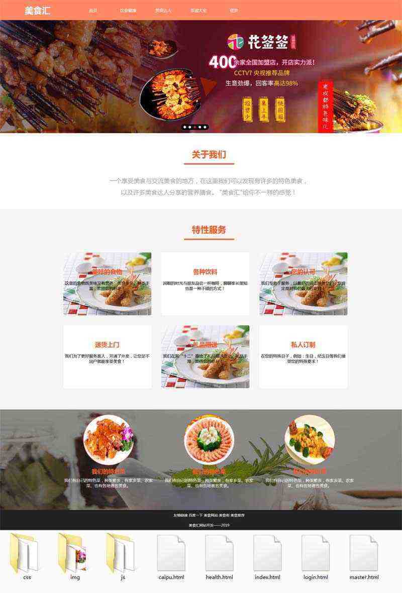 健康美食交流网站html模板 - 小辰精品|源码站™