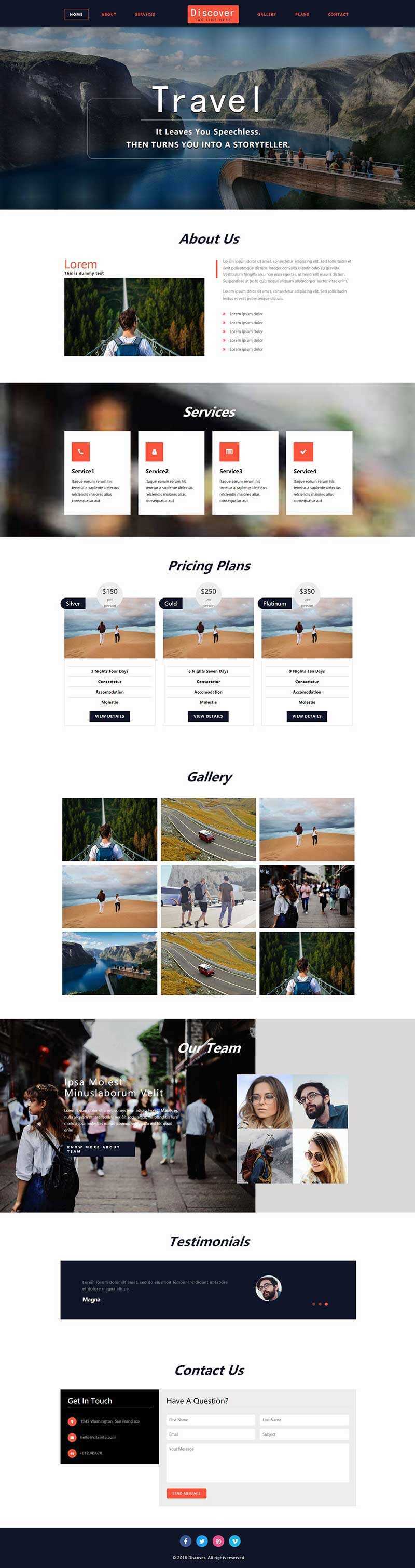 大气宽屏展示型旅游网页html模板 - 小辰精品|源码站™