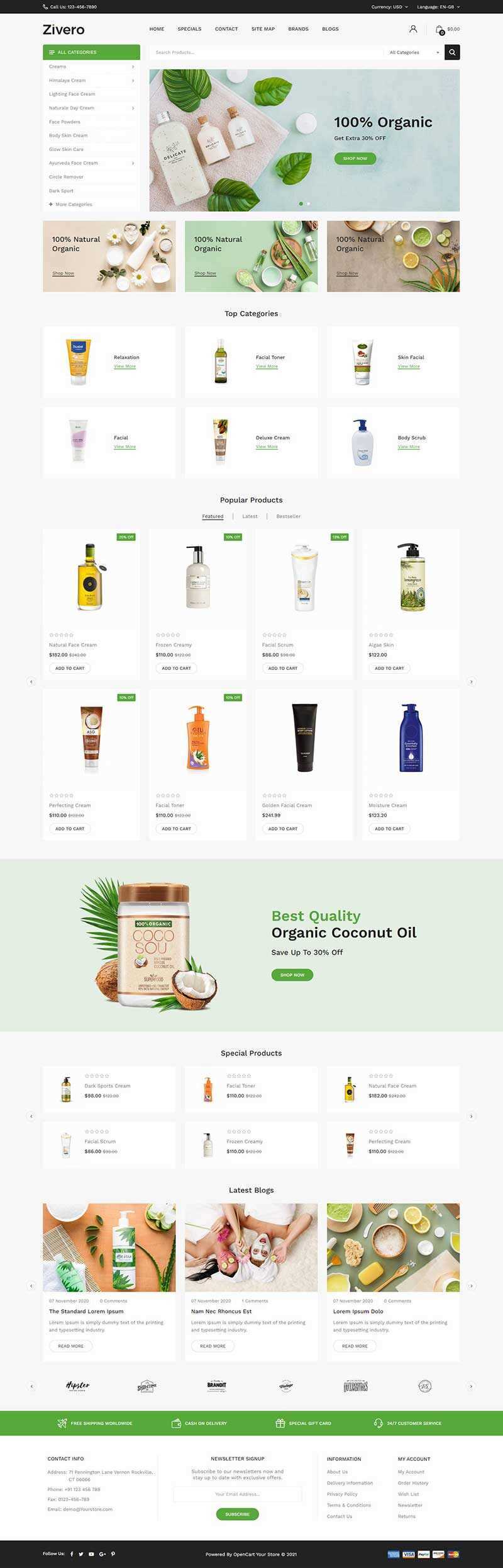 小清新洗护用品商城网页html模板 - 小辰精品|源码站™