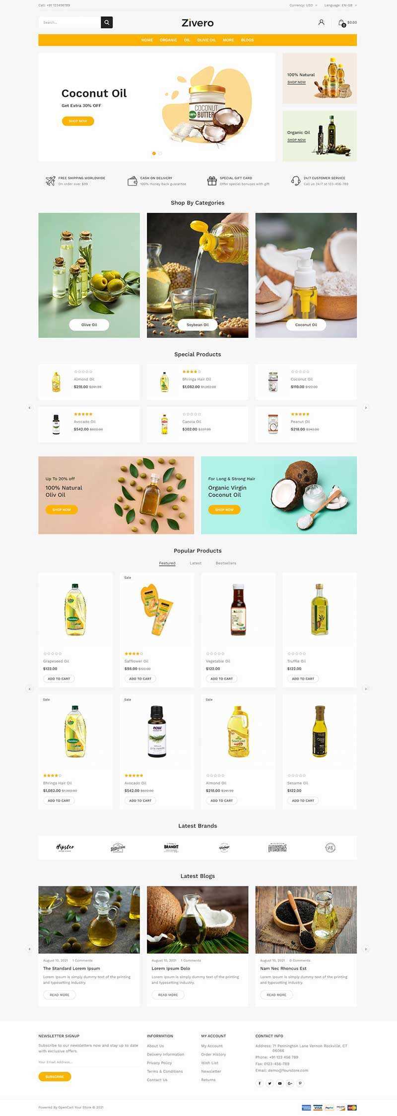 清爽风格食用油网上商城html模板 - 小辰精品|源码站™