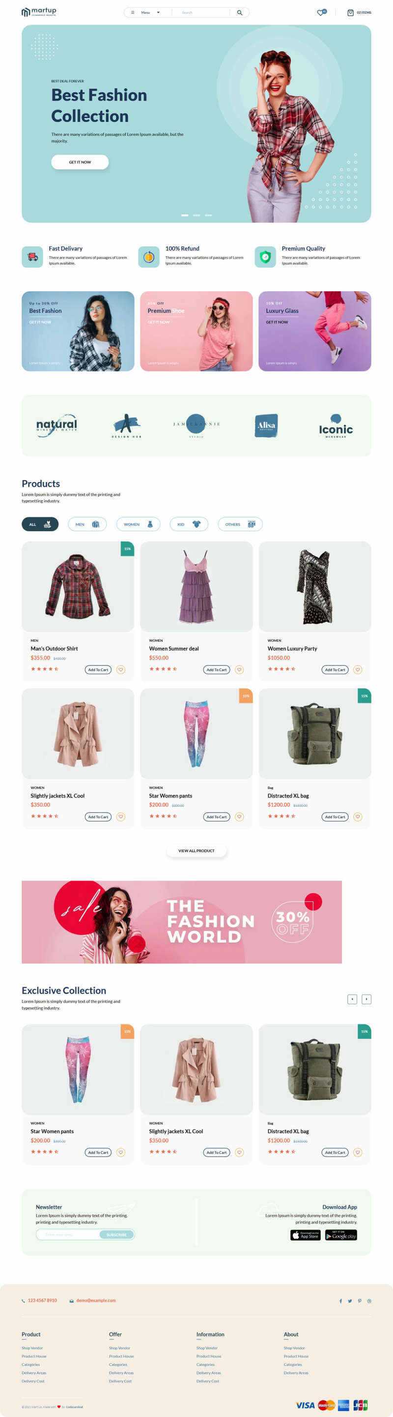 Bootstrap5多用途的女性服装电商HTML模板 - 小辰精品|源码站™