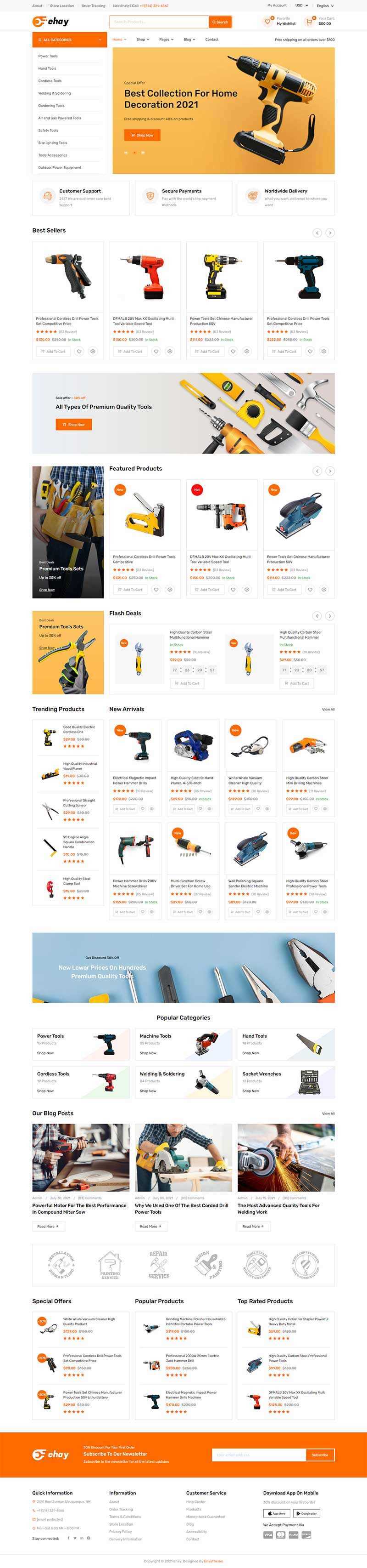 响应式橙色的家用电器商城html模板 - 小辰精品|源码站™