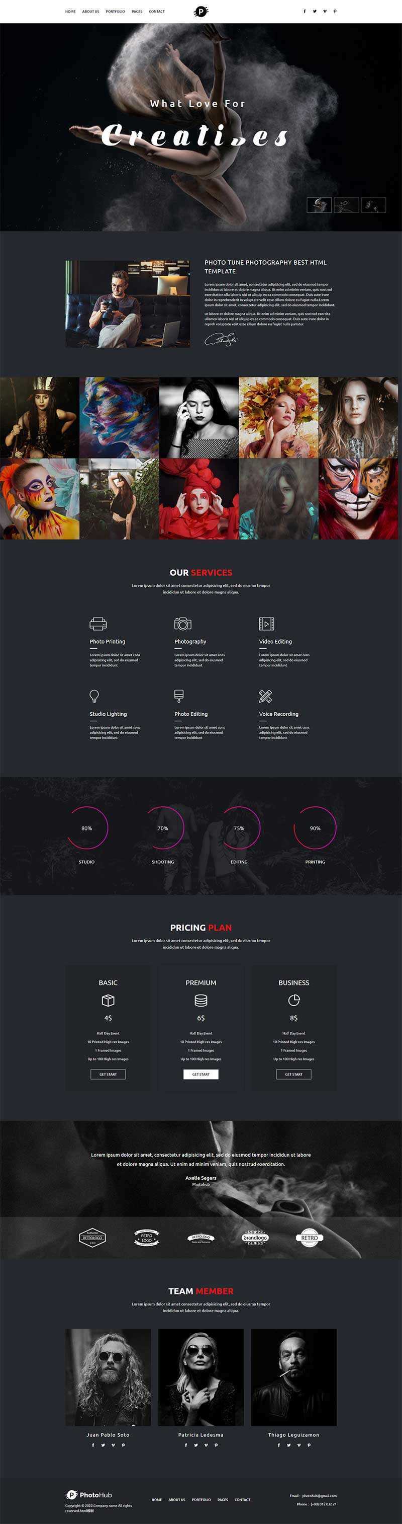 HTML5摄影俱乐部作品展示网站html模板 - 小辰精品|源码站™