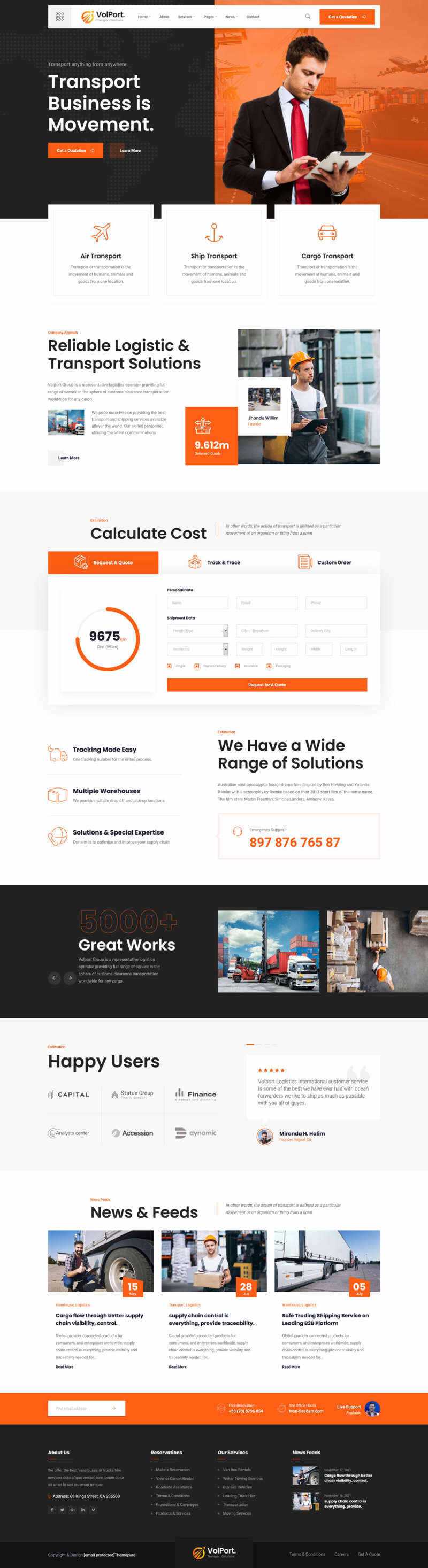 物流和运输企业官网HTML5模板 - 小辰精品|源码站™