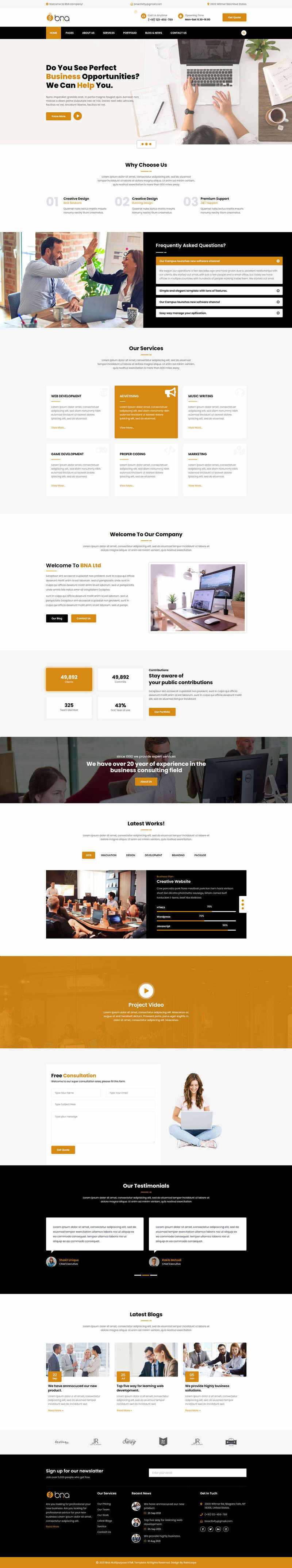 Bootstrap多用途响应式商务企业展示html模板 - 小辰精品|源码站™