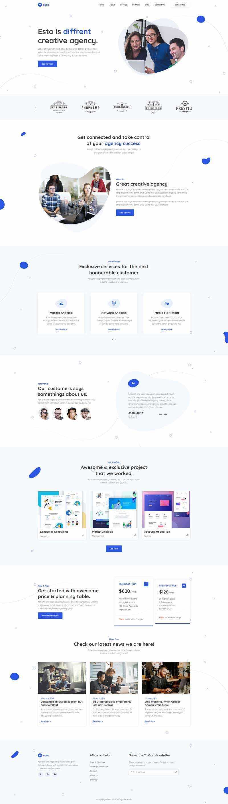 响应式创意的微小企业工作室网站html模板 - 小辰精品|源码站™